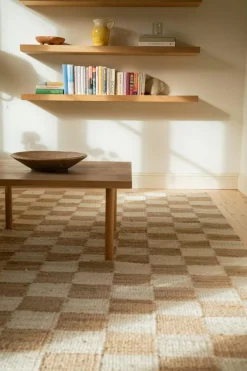 Chess Rug Natural Jute / Off-white, 180x270 cm