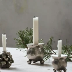 Classic Candle Holder, Antique Silver,