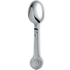 Clock With Flowers Baptism Spoon, 15,5 cm