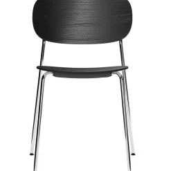 Co Chair Chromed Legs, Seat+ Back+ Arm Black Oak
