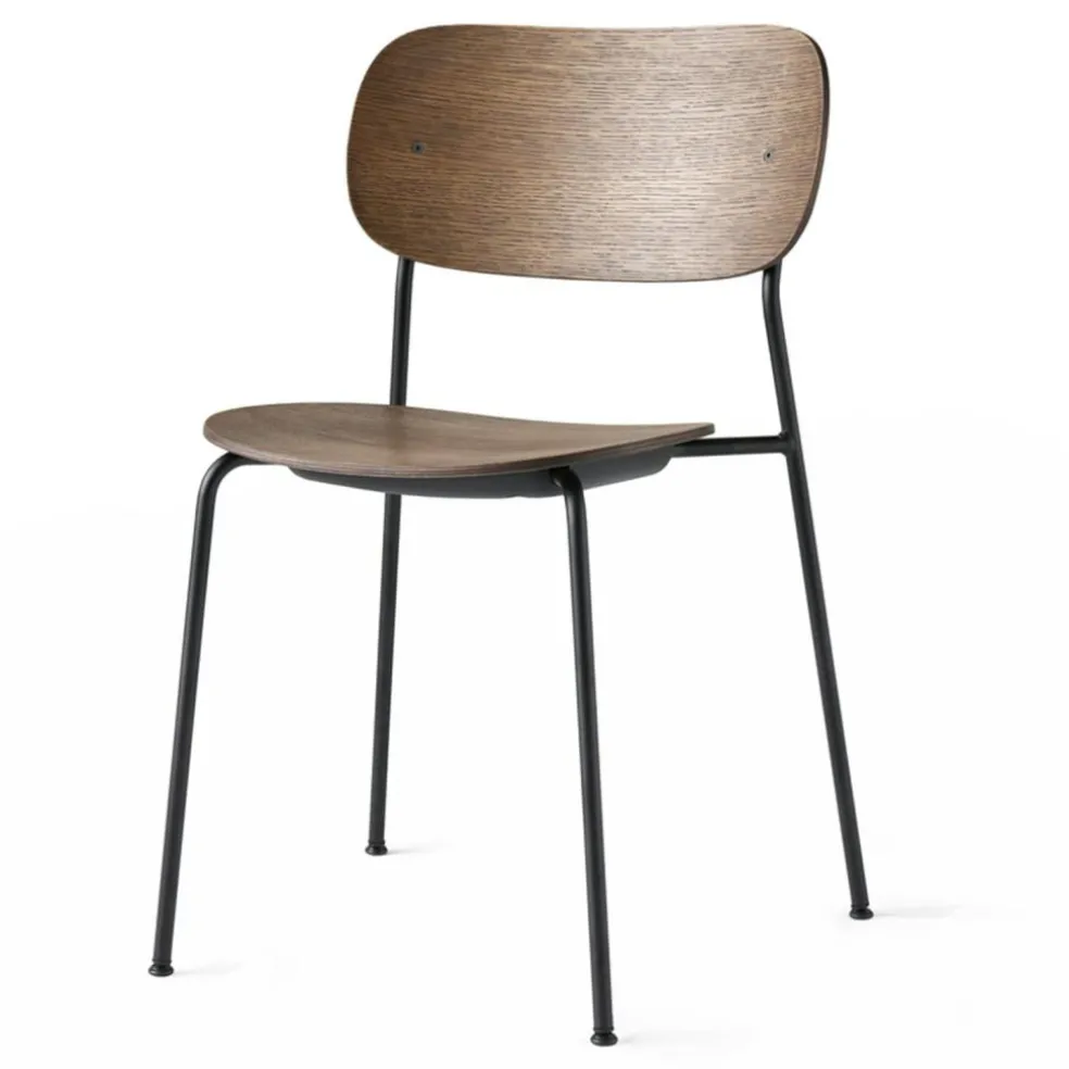Co Dining Chair, Dark Stained Oak / Black Steel