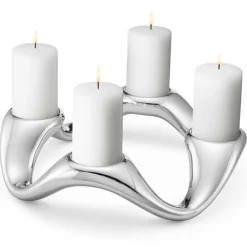 Cobra 4 Candle Holder For Pillar Candles, Stainless Steel