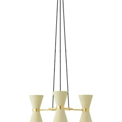 Collector Chandelier 3, Creme/Polished Brass