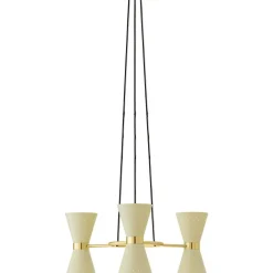 Collector Chandelier 3, Creme/Polished Brass