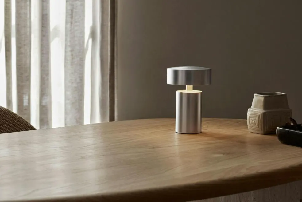 Column Table Lamp Portable Ø12 cm, Aluminium