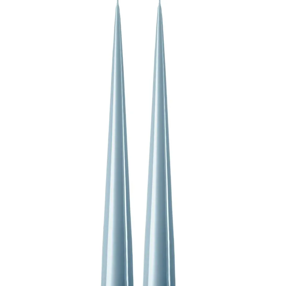 Cone Candles Lacquered 37 cm 2-pack, Eucalytus