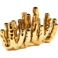 Coral Vase Gold, 10 Tulips