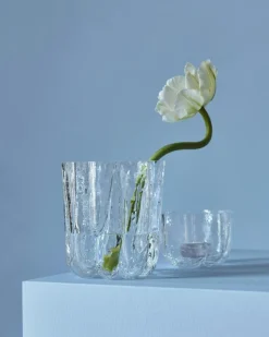 Crackle Candle Holder 58 mm, Clear