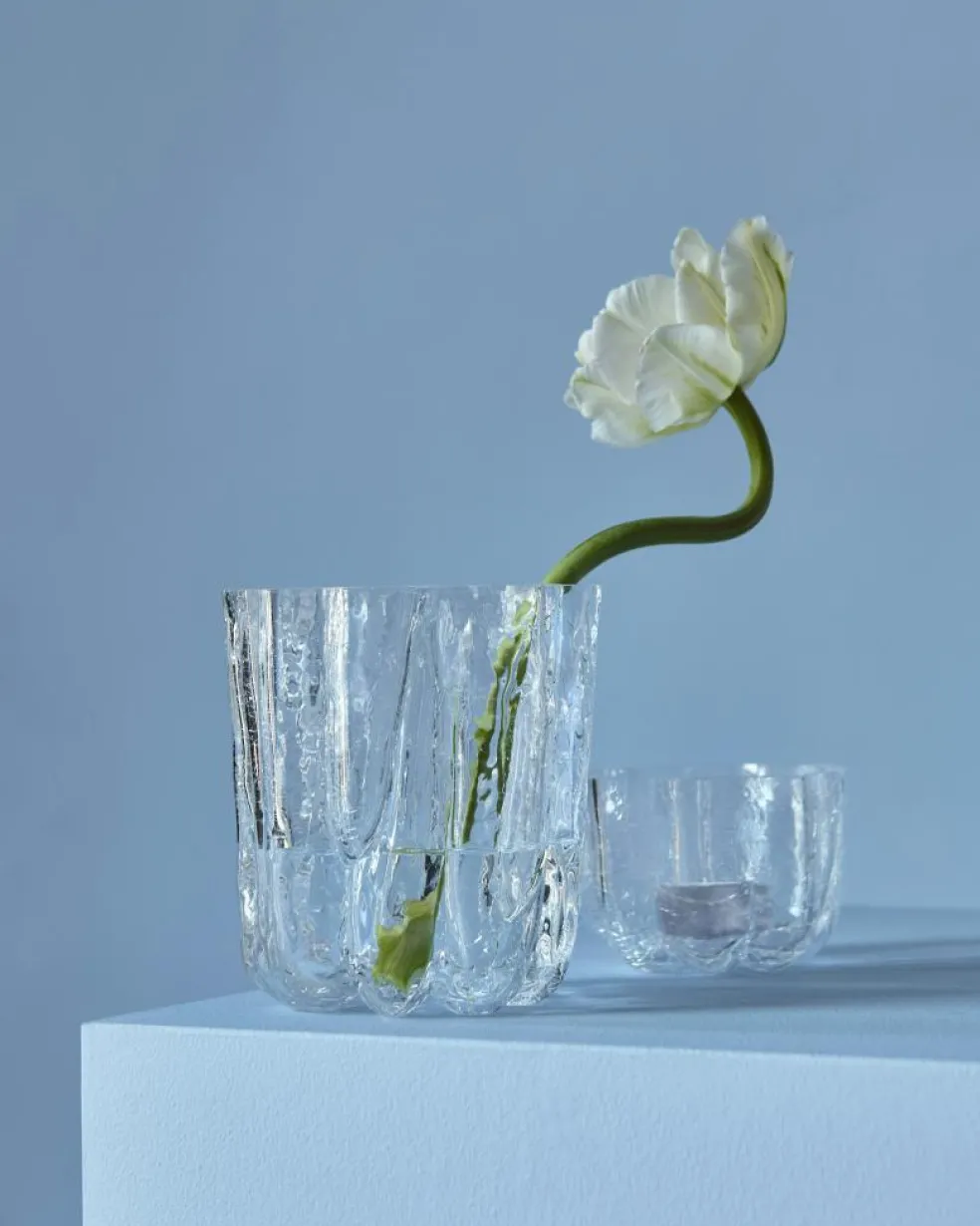 Crackle Candle Holder 58 mm, Clear