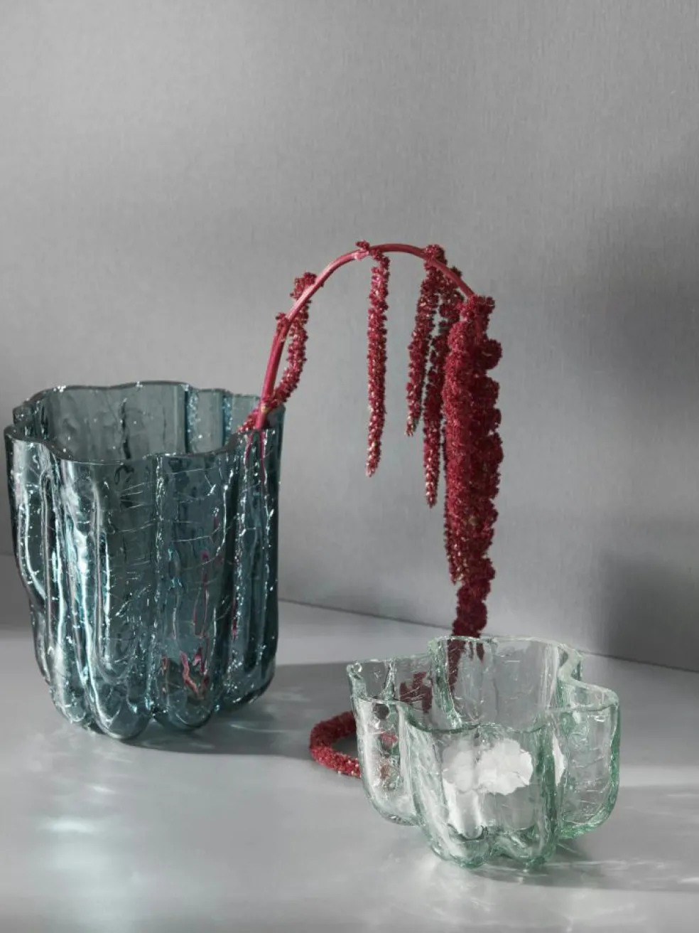 Crackle Candle Holder 58 mm, Clear