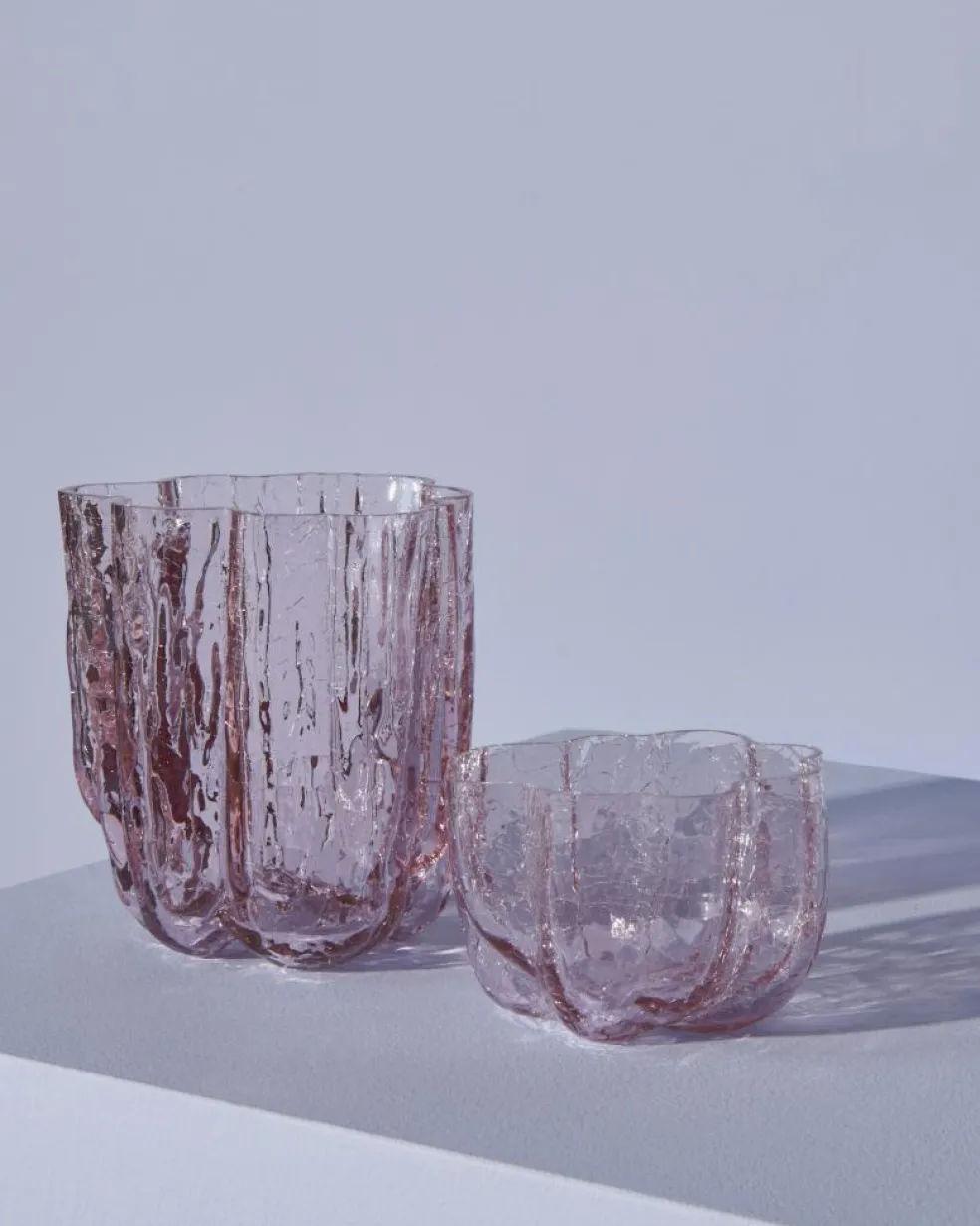 Crackle Candle Holder 58 mm, Clear