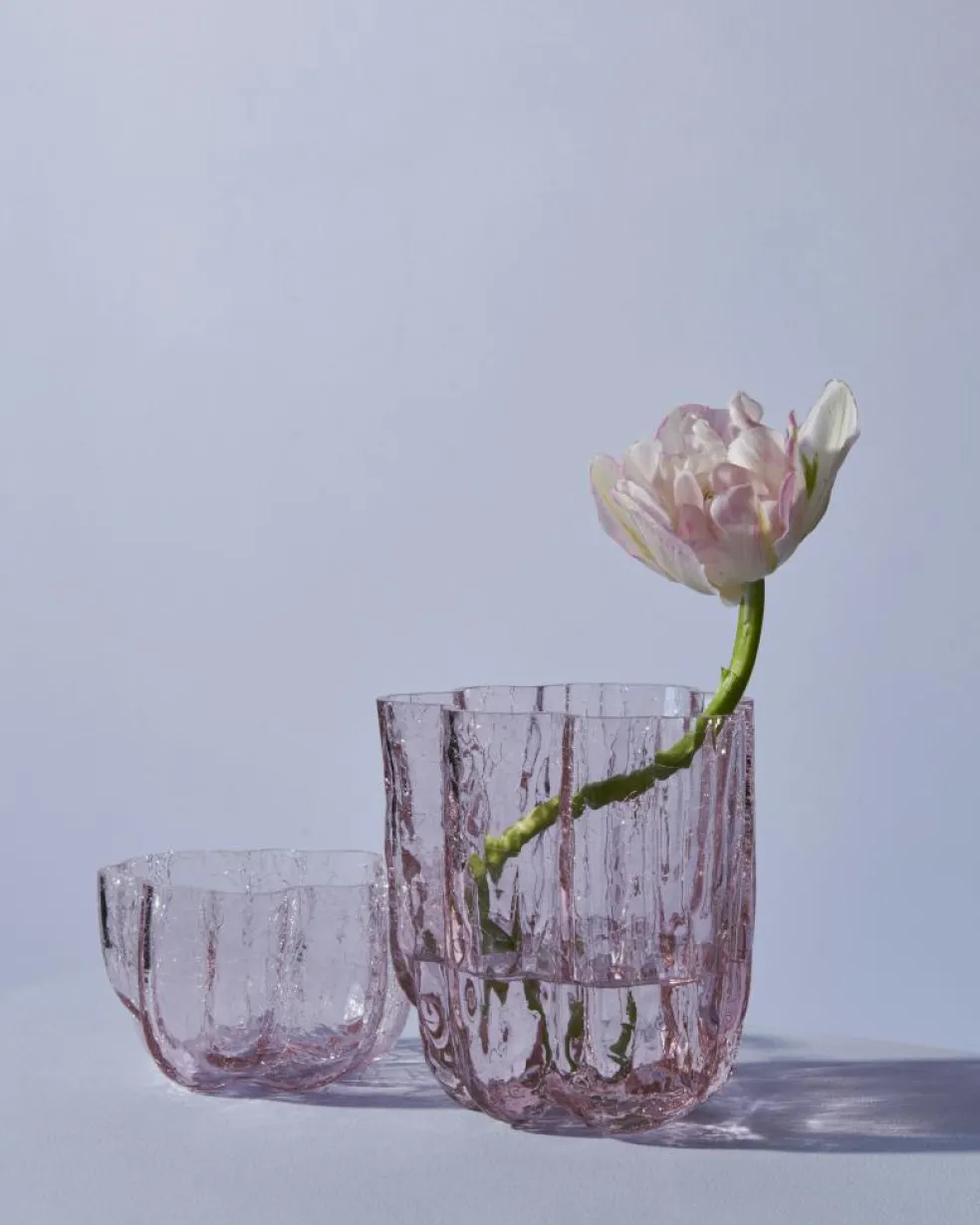 Crackle Candle Holder 58 mm, Clear