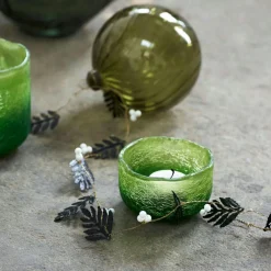 Crackle Tealight Holder, Red