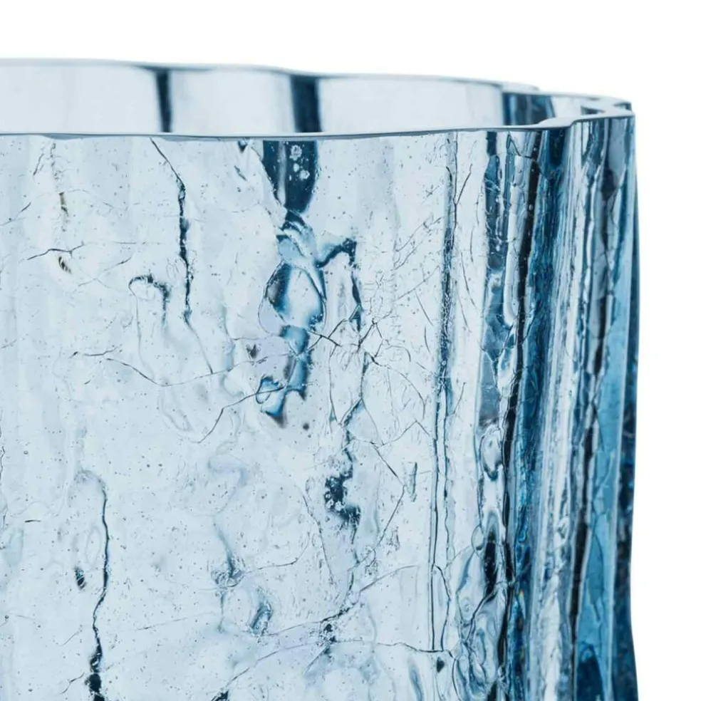 Crackle Vase Circular Glass, 27 cm
