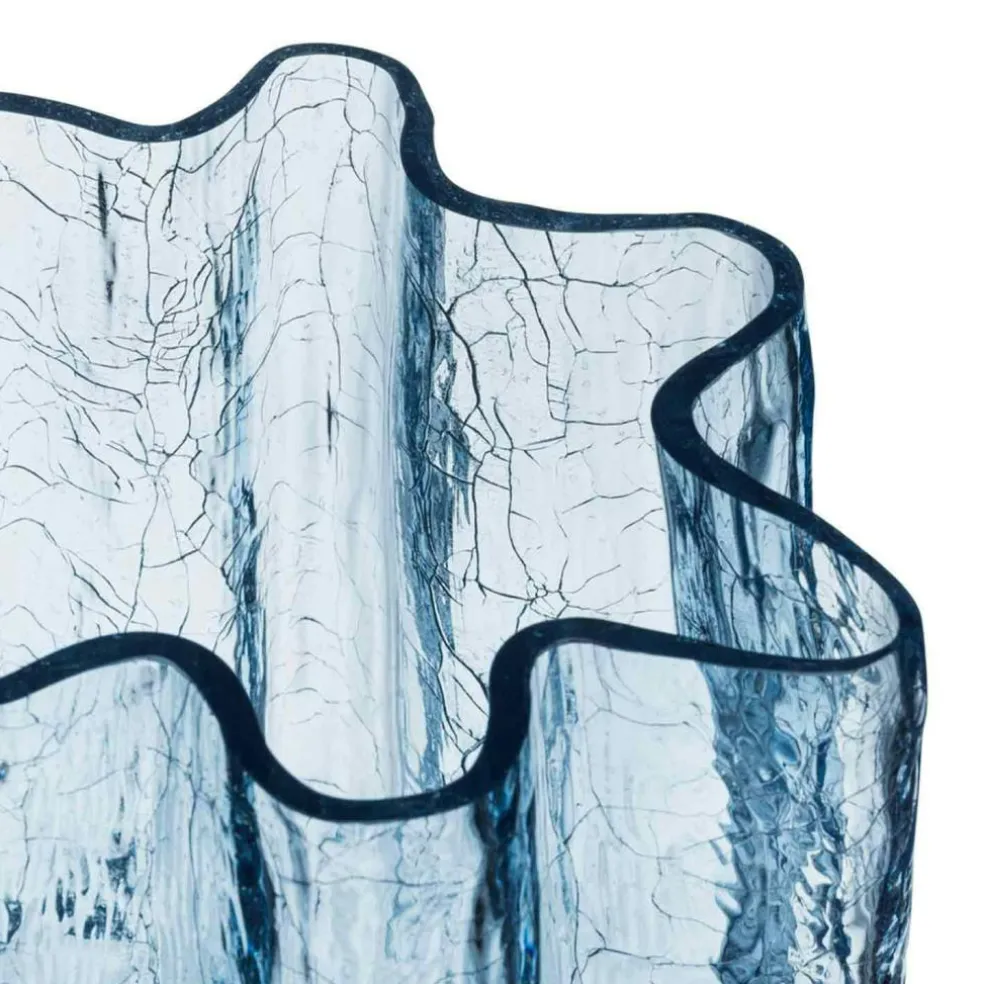 Crackle Vase Circular Glass, 27 cm