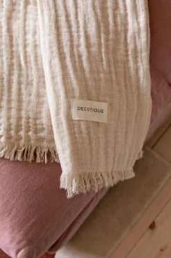 Crinkle Blanket 130x170 cm, Light Brown