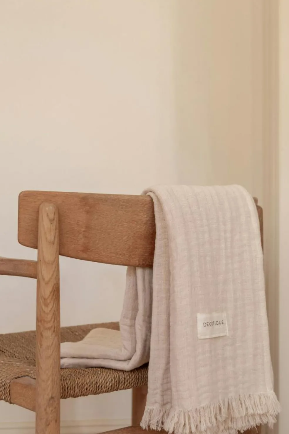 Crinkle Blanket 130x170 cm, Light Brown