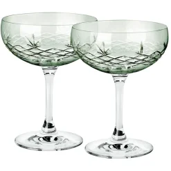 Crispy Gatsby Champagne Coupe 2 Pcs, Emerald