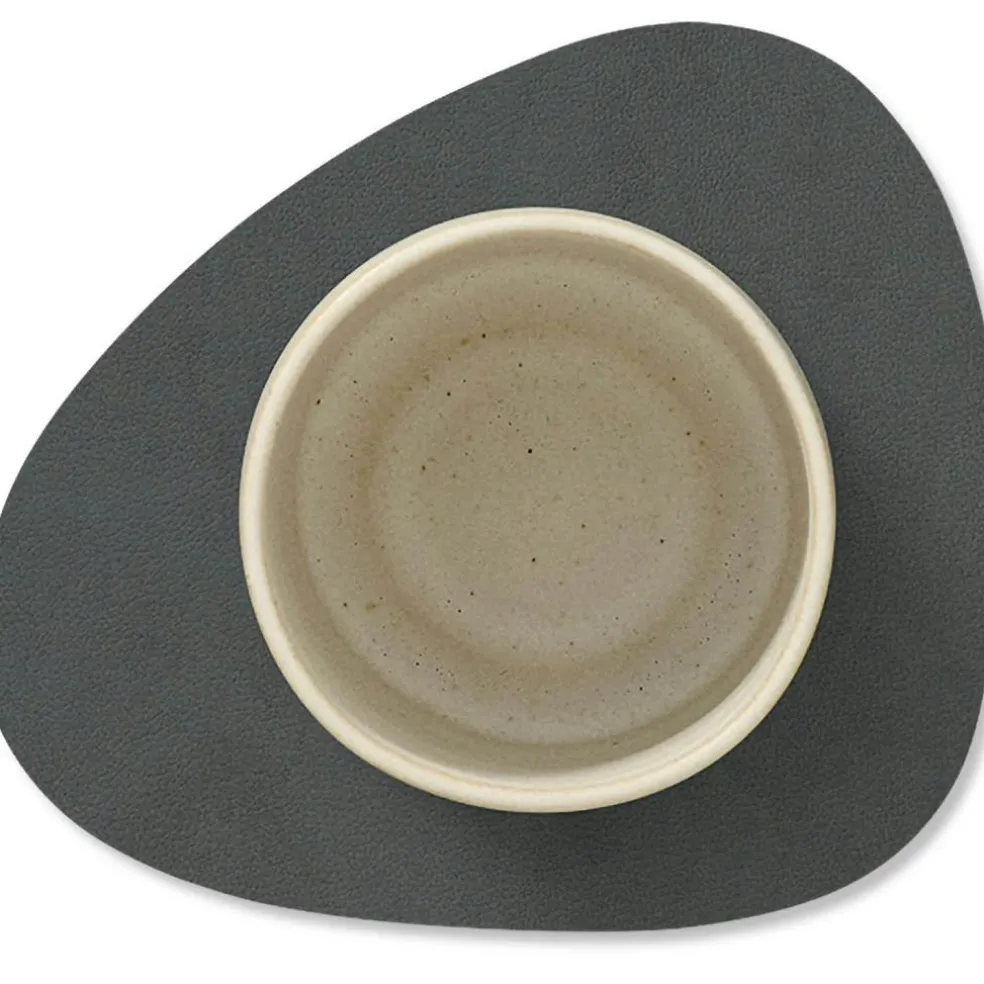 Curve Glass Coaster Nupo 11x13 cm, Light Grey
