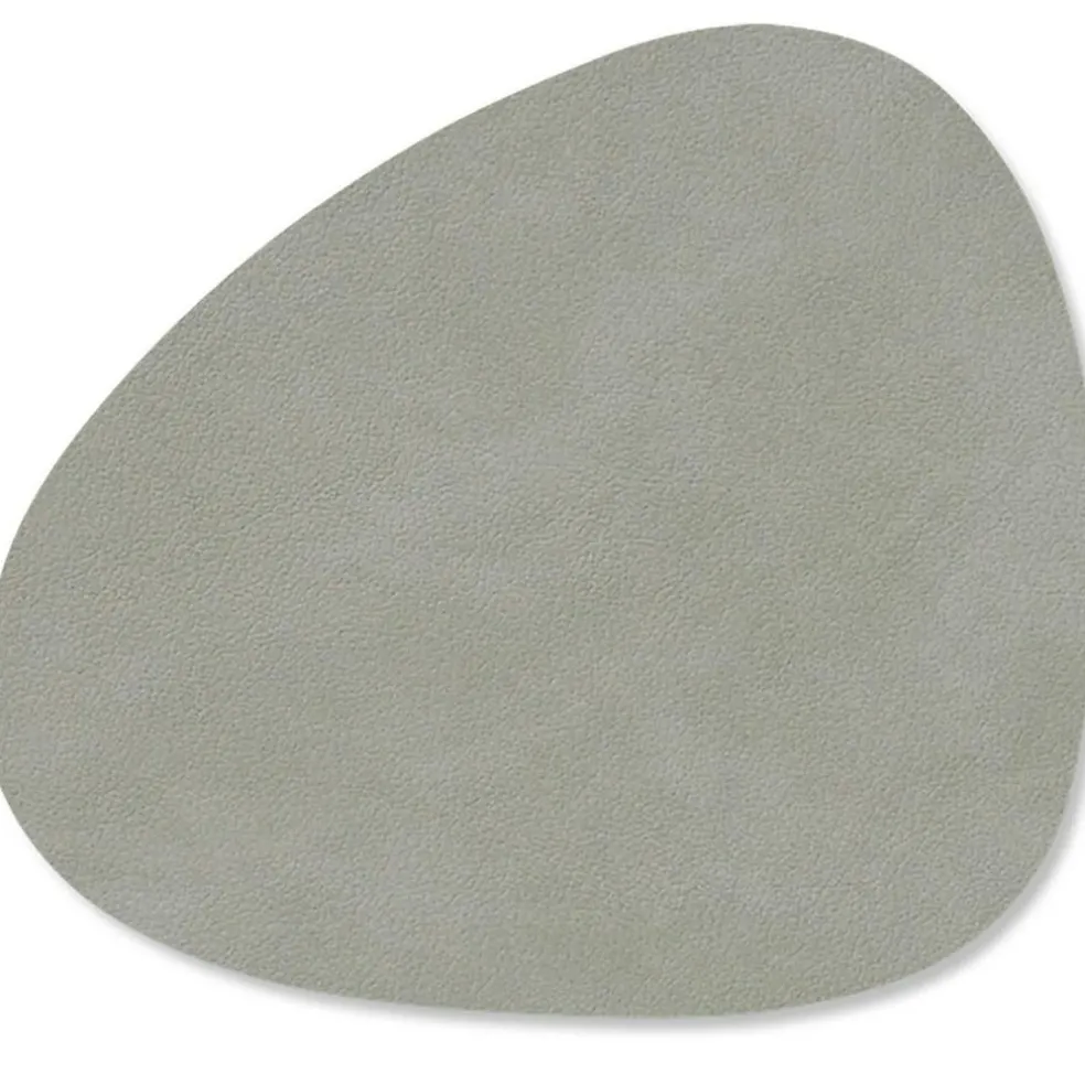 Curve Glass Coaster Nupo 11x13 cm, Light Grey