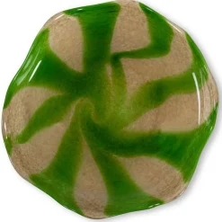Curve Platter, Green / Beige