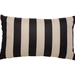 Cushion With Stripes Outdoor 30x50 cm, Black / Beige
