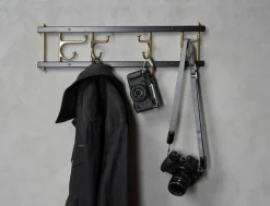 Decorative Hook Rail Maxi 4, White / Brass