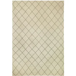 Dhurry Wool Diamond Rug 230x336 cm, Off White/Grey