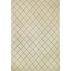 Dhurry Wool Diamond Rug 230x336 cm, Off White/Grey