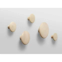 Dots Hook Wood Ø9 cm, Oak