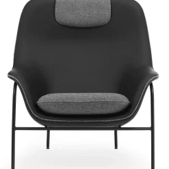 Drape High Armchair, Ultra Leather 41599 / Hallingdal 166 / Black