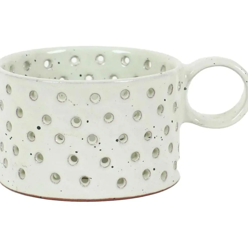 Earth Candle Holder, White