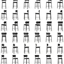 Elephant Bar Chair, Natural Oak / Black Velvet