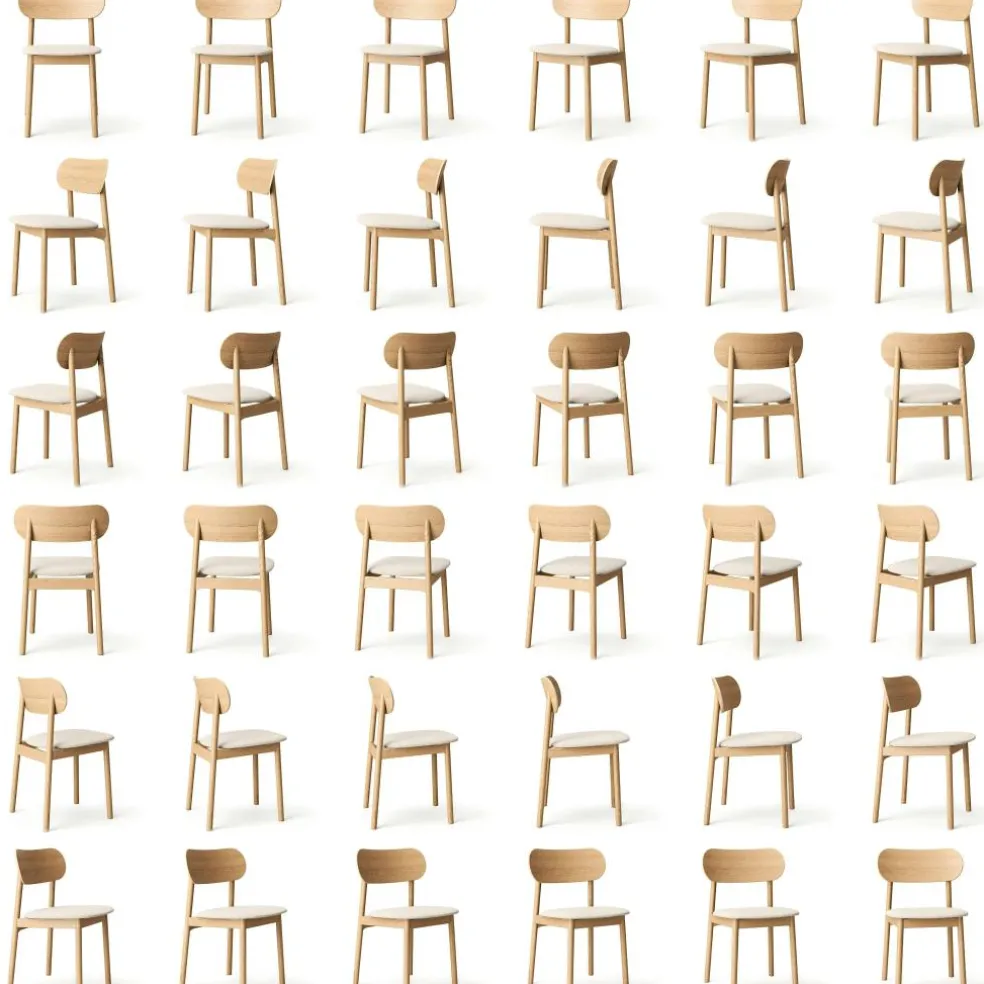 Elephant Chair, Natural Oak / Black Leather