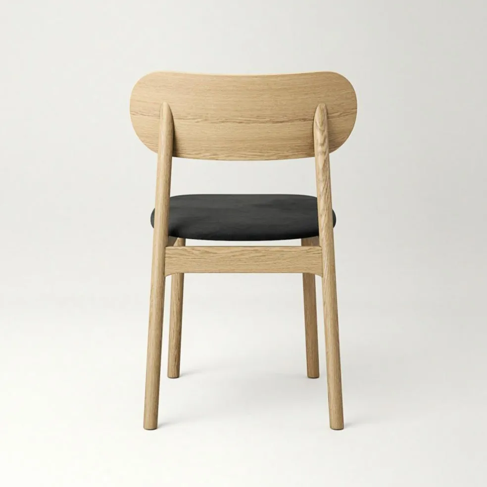 Elephant Chair, Natural Oak / Black Leather