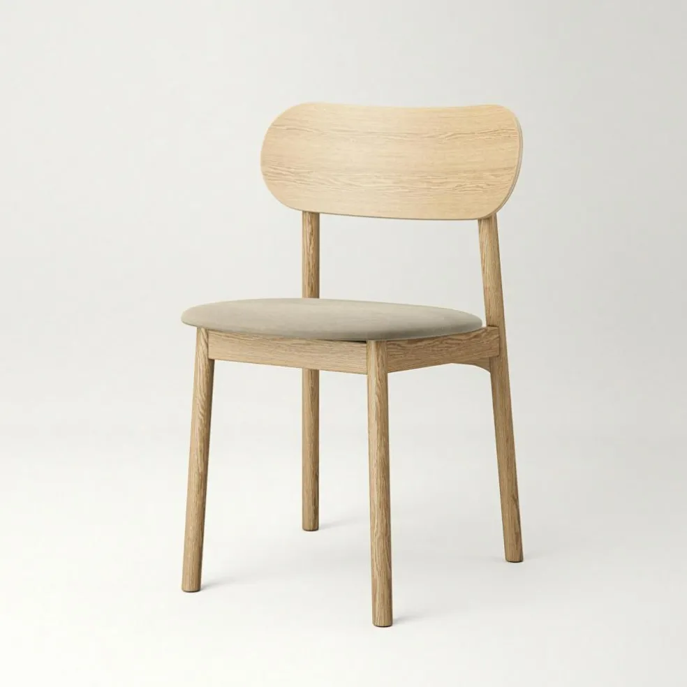 Elephant Chair, Natural Oak / Black Leather