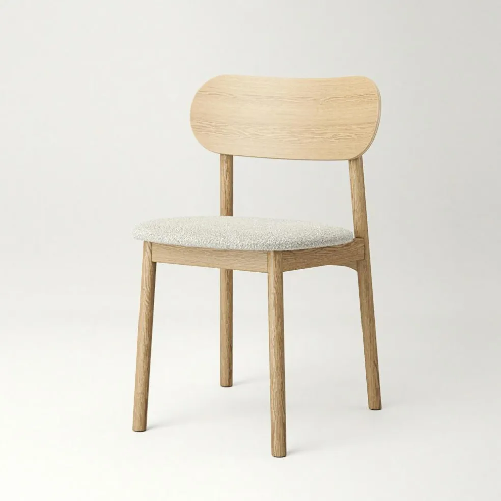 Elephant Chair, Natural Oak / Black Leather