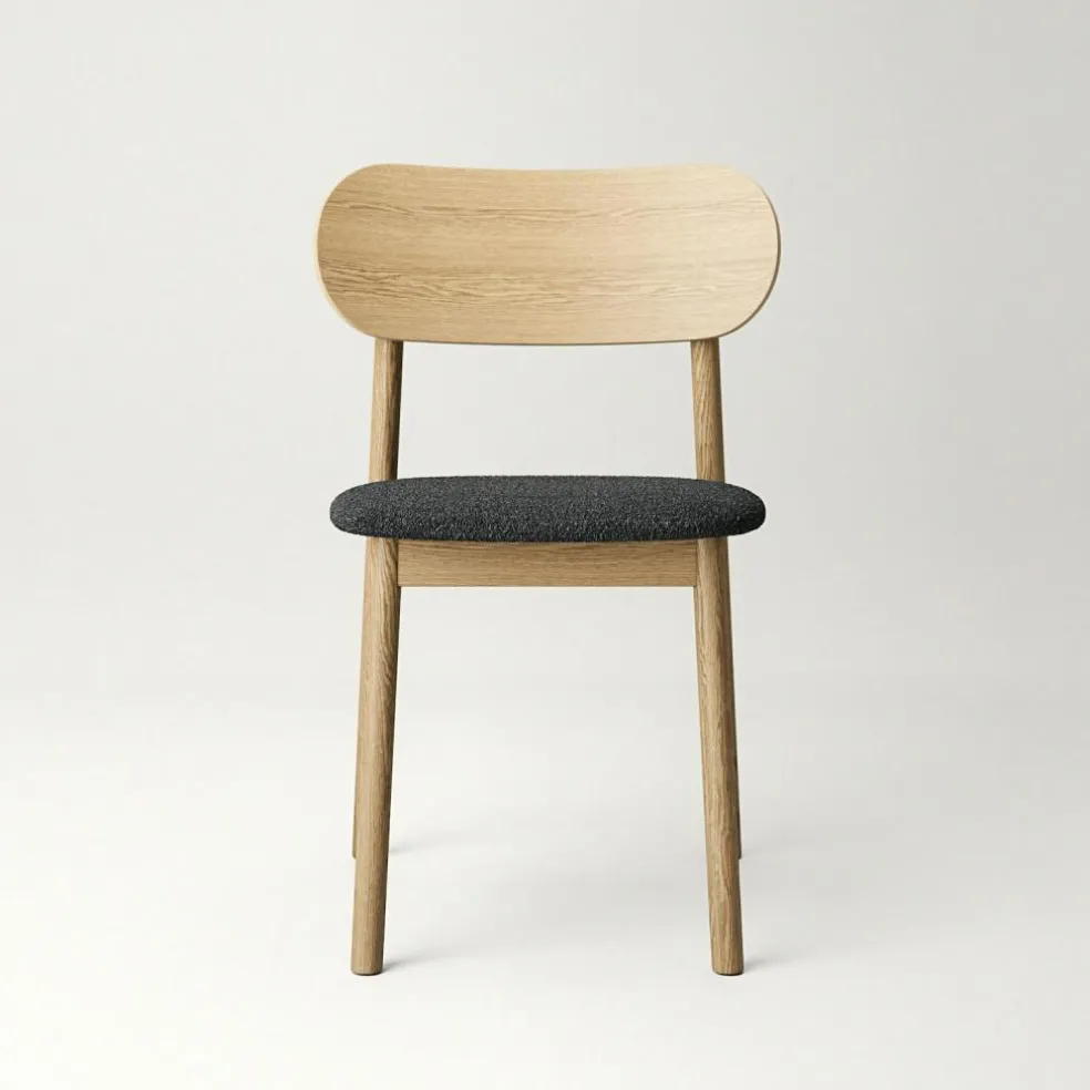 Elephant Chair, Natural Oak / Black Leather