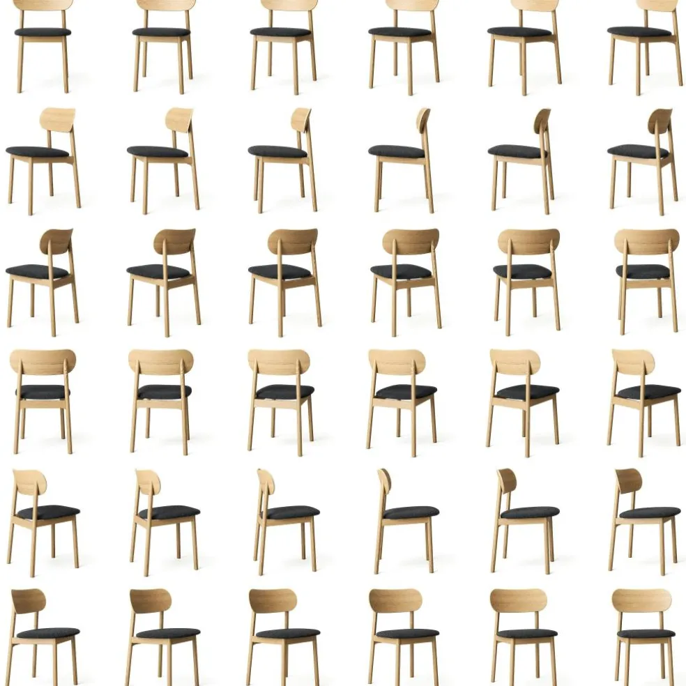 Elephant Chair, Natural Oak / Black Leather