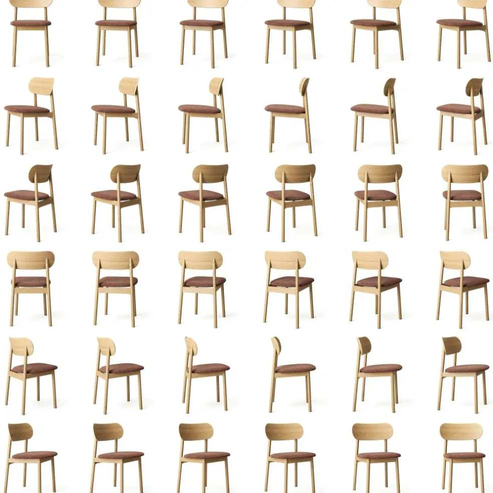 Elephant Chair, Natural Oak / Black Leather