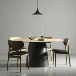 Elephant Chair, Natural Oak / Black Leather