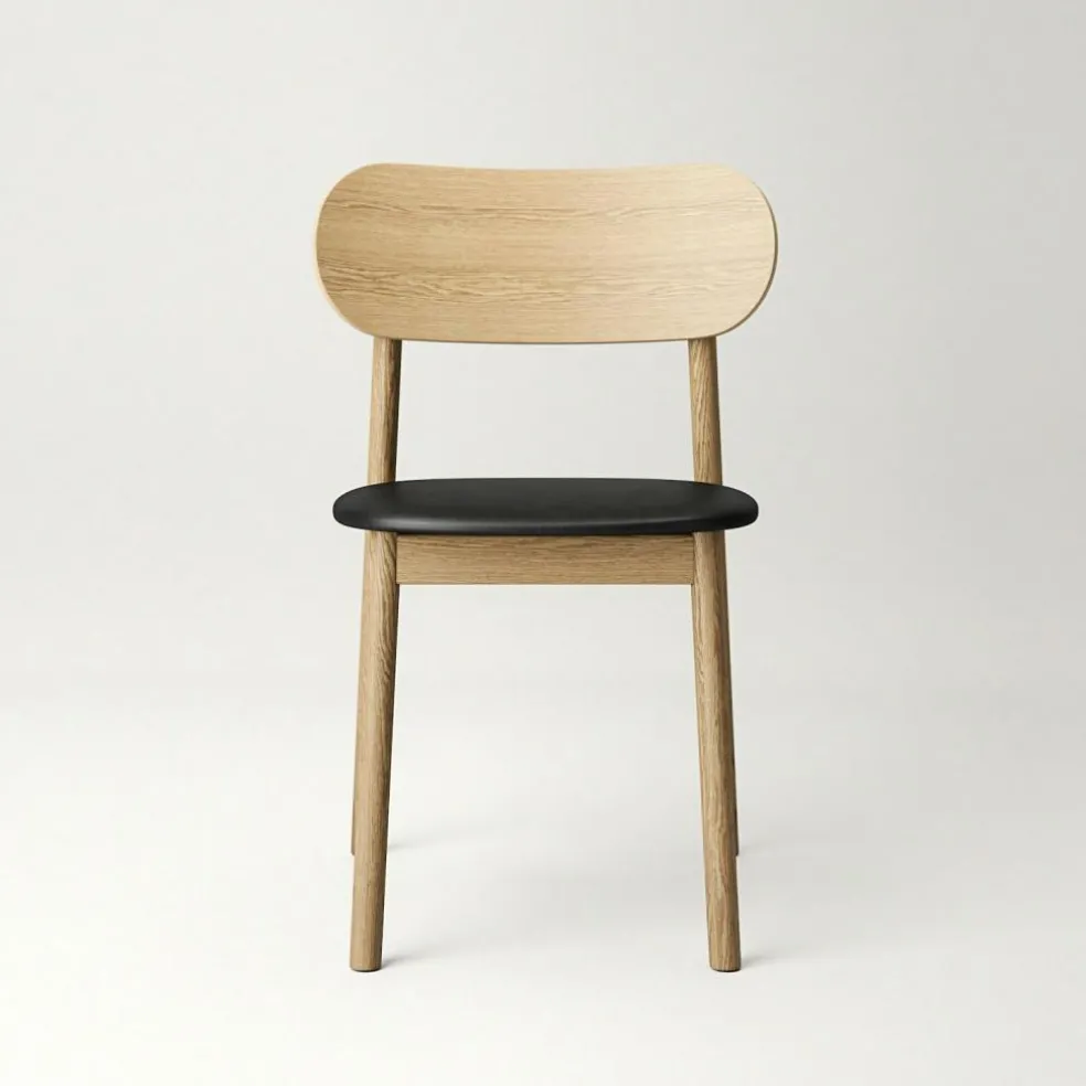 Elephant Chair, Natural Oak / Black Leather