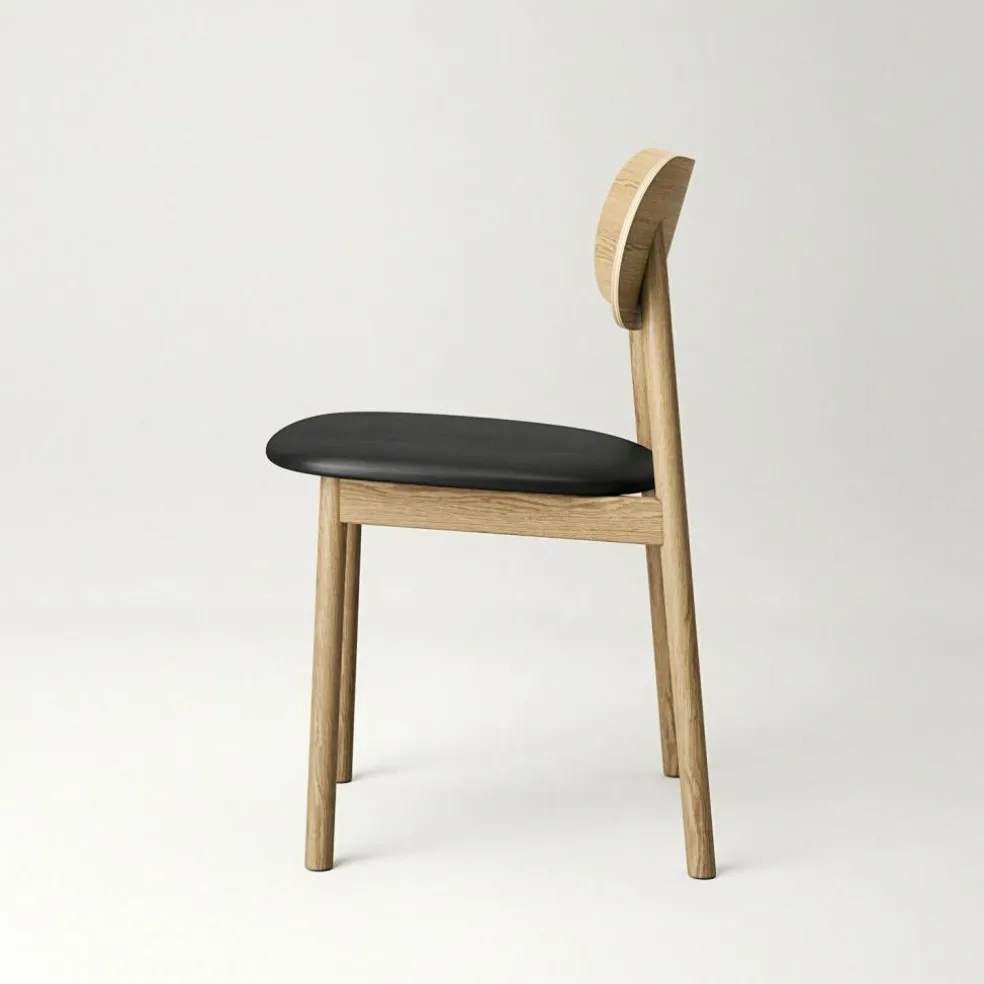 Elephant Chair, Natural Oak / Black Leather