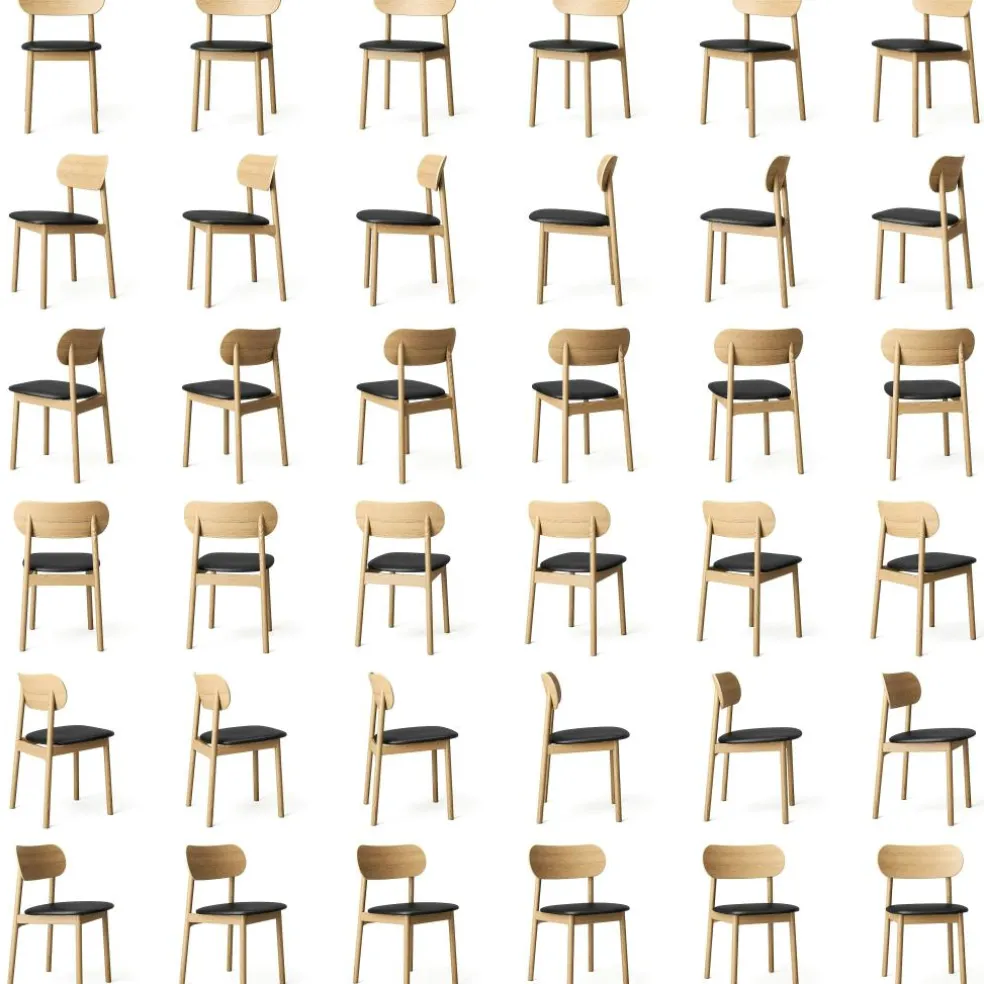 Elephant Chair, Natural Oak / Black Leather