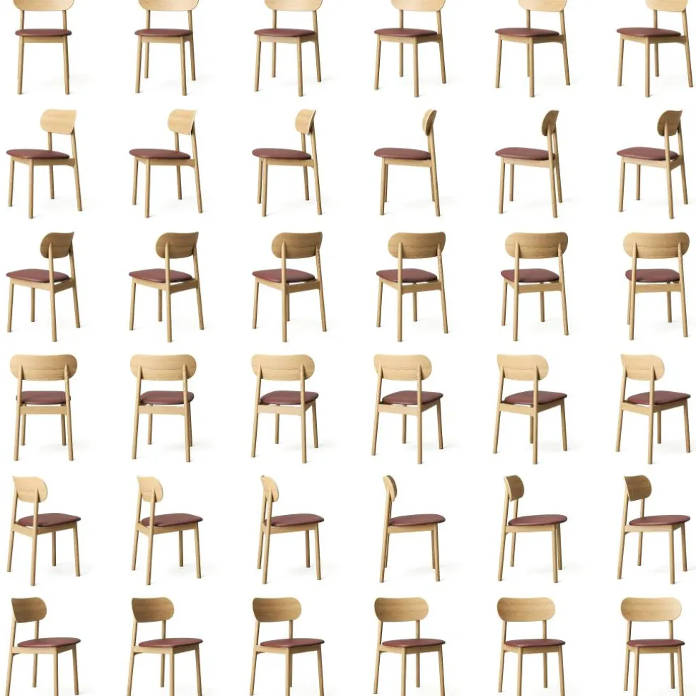 Elephant Chair, Natural Oak / Black Leather