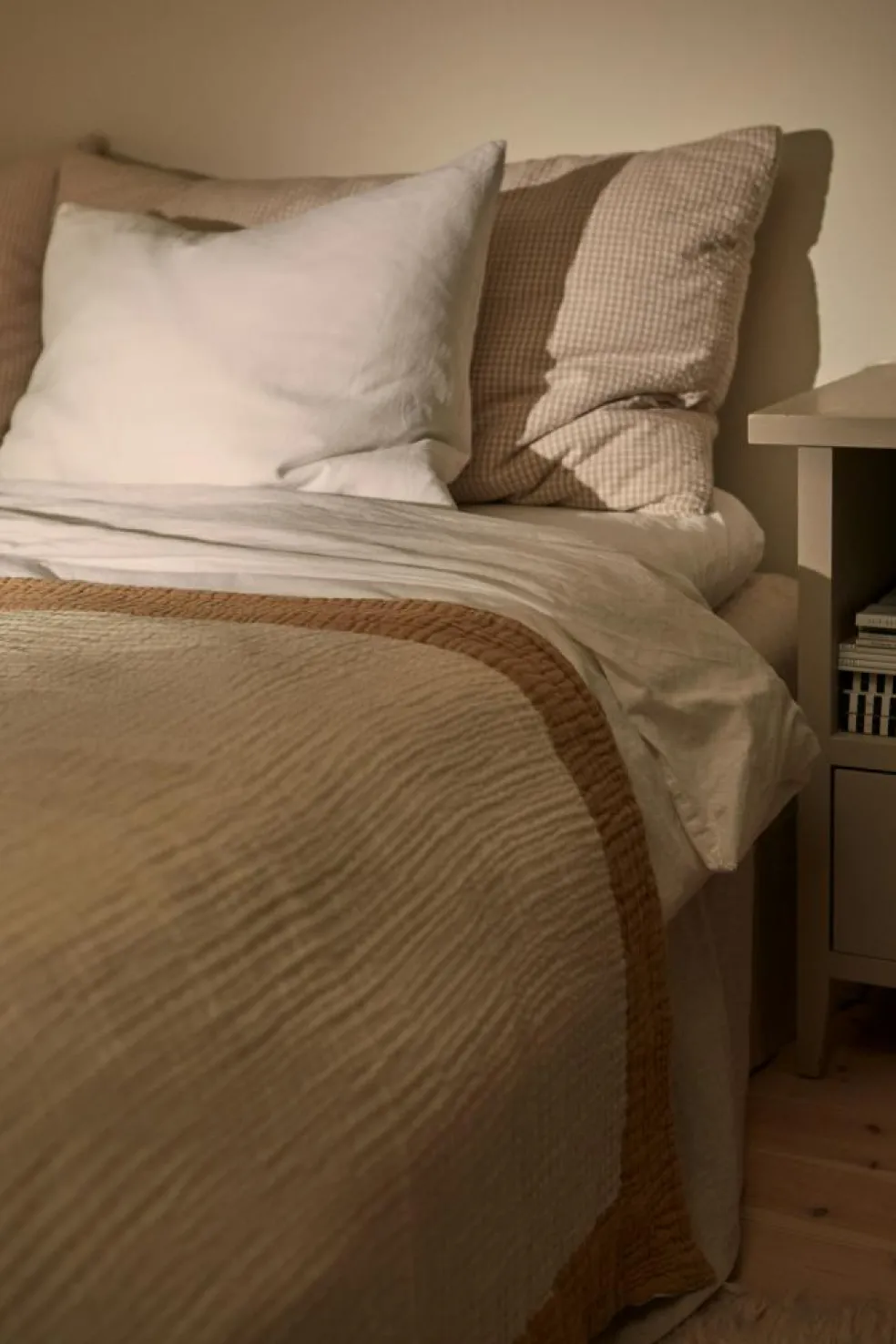 Ella Crincle Bedspread 260x260 cm, Sand