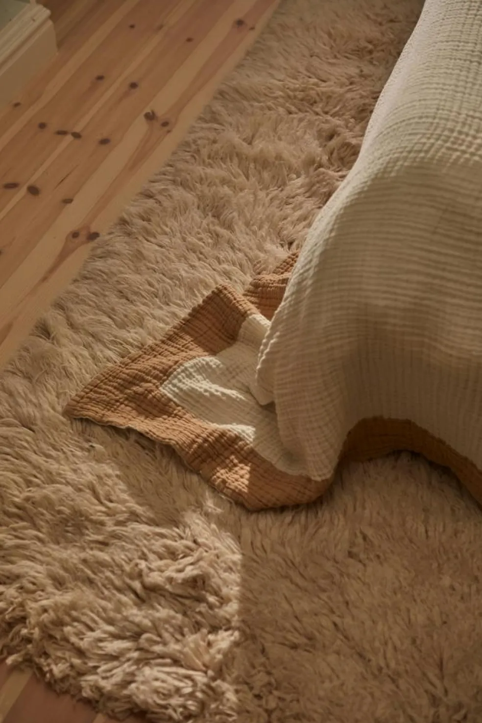 Ella Crincle Bedspread 260x260 cm, Sand