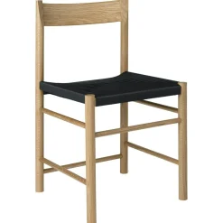 F Chair, Oiled Oak / Black Webbing
