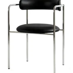 FF Armchair, Tan Leather / Chrome