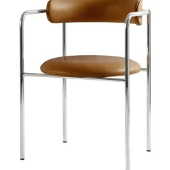 FF Armchair, Tan Leather / Chrome